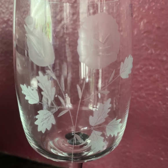 Toscany Floral Etched Wine Set - Made in Romania - Picture 4 of 7